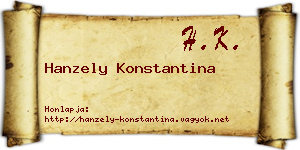 Hanzely Konstantina névjegykártya